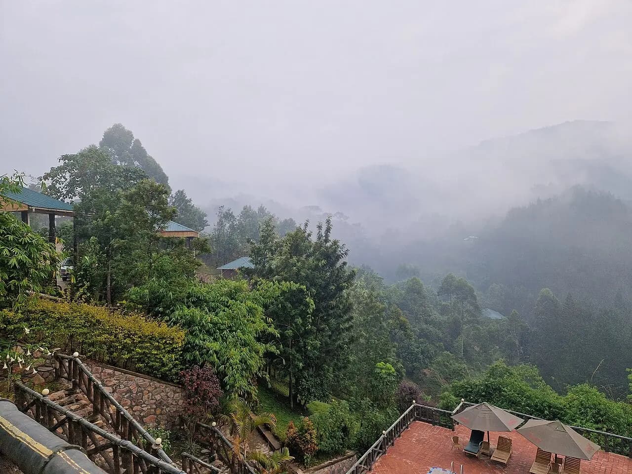 Rwenzori Mountains stay concept; illustrative Uganda lodging photograph, not this sample property